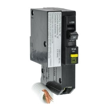 Mini circuit breaker, QO, 30A, 1 pole, 120VAC, 10kA, plug in, 6mA grd fault A, pigtail, aux switch 1A (Mini circuit breaker QO) is a Schneider Electric product. Designed for reliable performance and long service life. Available across Iraq — contact us for pricing and delivery options.