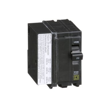 Mini circuit breaker, QO, 20A, 2 pole, 120/240VAC, 10kA, plug in, AC shunt (Mini circuit breaker QO) is a Schneider Electric product. Designed for reliable performance and long service life. Available across Iraq — contact us for pricing and delivery options.