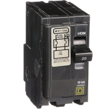 Mini circuit breaker, QO, 20A, 2 pole, 120/240VAC, 10kA, plug in, 48VDC rating (Mini circuit breaker QO) is a Schneider Electric product. Designed for reliable performance and long service life. Available across Iraq — contact us for pricing and delivery options.
