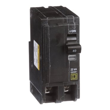 Mini circuit breaker, QO, 40A, 2 pole, 120/240VAC, 22kA, plug in (Mini circuit breaker QO) is a Schneider Electric product. Designed for reliable performance and long service life. Available across Iraq — contact us for pricing and delivery options.
