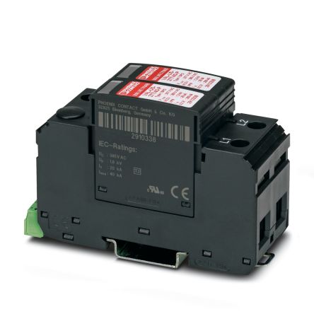Phoenix Contact 3 Phase Surge Protector, 30 kA, 4000 V, DIN Rail