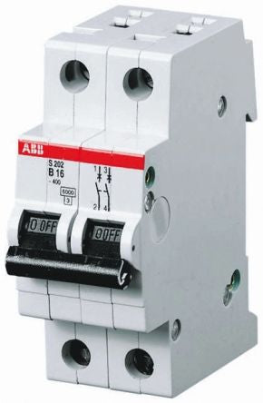 ABB System Pro M Compact S200 Miniature Circuit Breaker, 2-Pole, 10A, Type K, 400V ac AC, 6 kA Breaking Capacity
