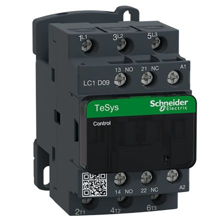 Schneider Electric LC1D Contactor, 240V ac Coil, 3-Pole, 9 A, 4 kW 240V ac, 3 NO, 690V ac