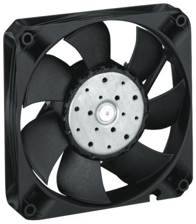 ebm-papst 4400 F Series Axial Fan, 24V dc, 225 m³/h, 12 W, IP54, IP68 119 mm 119mm 25 mm