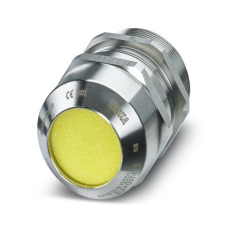Phoenix Contact 14151 Series Brass Brass Cable Gland, M50 Thread, 21 mm min., 35 mm max., IP68, IP67
