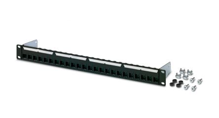 Phoenix Contact Black Steel Marshalling Panel, 1 U 482.6 mm 482.6mm