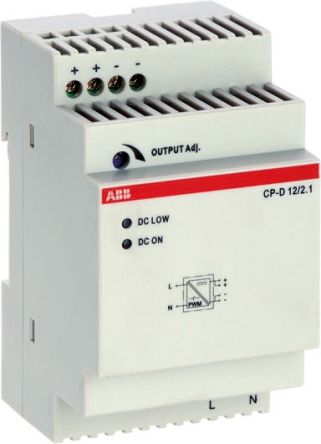 ABB CP-D Switched Mode DIN Rail Power Supply 240V ac AC/DC Input 12V dc, 2.1 A Output DC 30 W