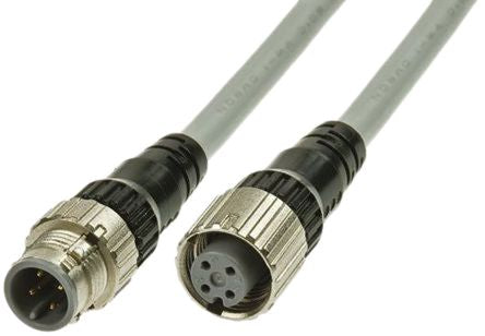 Omron Male 4 way Straight to Female Straight Sensor Actuator Cable, 3 m