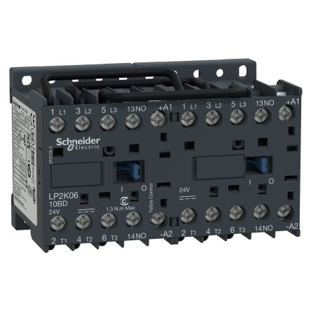 Schneider Electric TeSys K Contactor, 24V dc Coil, 3-Pole, 9 A, 4 kW 24V dc, 3 NO, 690V ac