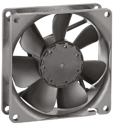 ebm-papst 8400 N Series Axial Fan, 24V dc, 58 m³/h, 1.4 W, IP20 80 mm 80mm 25 mm