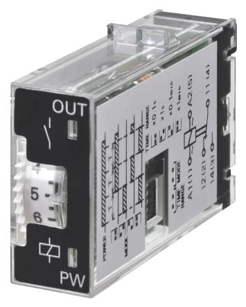 Omron H3RN Series Panel Timer Relay, 2-Contact, 12 to 24 V dc 24V ac, 0.1 s to 10 min, Multifunction-Function, SPDT