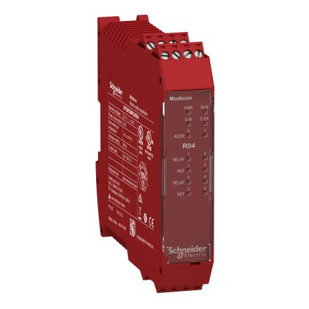 Schneider Electric XPSMCM Series Output Module, 4 Inputs, 4 Outputs, 24V dc