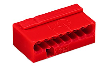 WAGO 243 MICRO PUSH WIRE Series Junction Box Connector, 8-Way, 20AWG, 22 AWG Wire, 6A Push-in