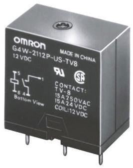 Omron PCB Power Relay, 24V dc Coil, 15A Switching Current, DPST