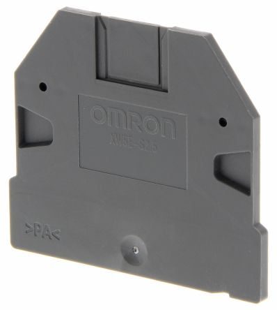 Omron XW5E Series End Cover for Use with XW5G-S10-1.1-1 Grounding Terminal Block, XW5G-S2.5-1.1-1 Grounding Terminal