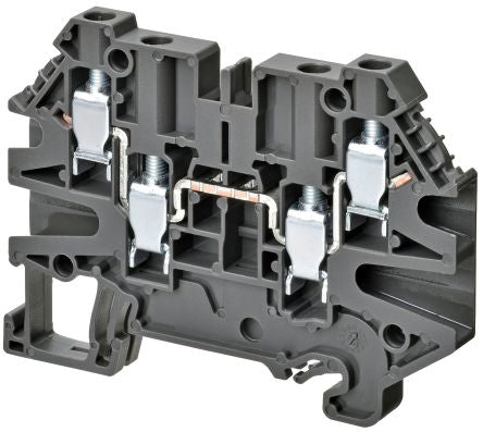 Omron XW5TS40221 XW5T Series DIN Rail Terminal Block Grey, 4mm², 1-Level, Screw