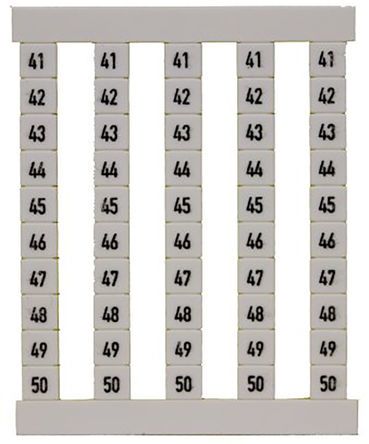 Weidmüller Numbers Terminal Marker for use with All Weidmüller cable connectors