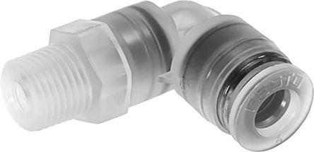 Festo NPQP Series, 133053 Polypropylene Pneumatic Fitting, Male, R 1/8 in, R, 6mm Push-in