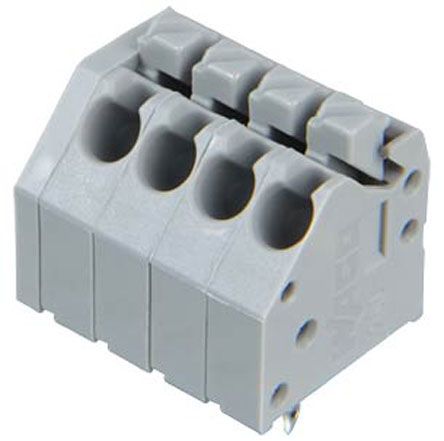 WAGO 250 Series PCB PCB Terminal Block Female Push-in, 4-Pole, 10A, 5 A, 8 A, 4-Way