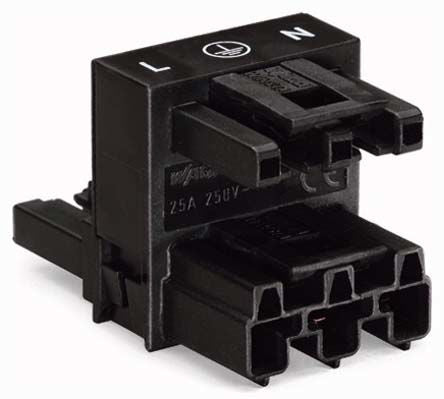 WAGO 770 Series Cable Male/Female Crimp, 3-Pole, 25A, 3-Way