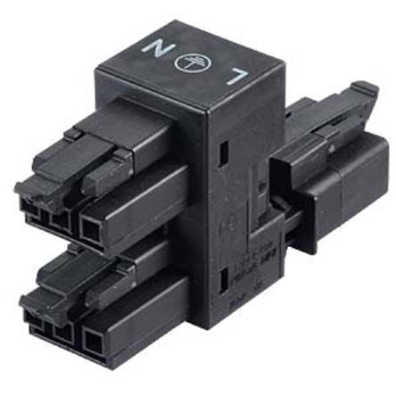 WAGO 890 Series Cable Winsta Mini H Distribution Connector Male/Female Crimp, 3-Pole, 16A, 3-Way, IP40