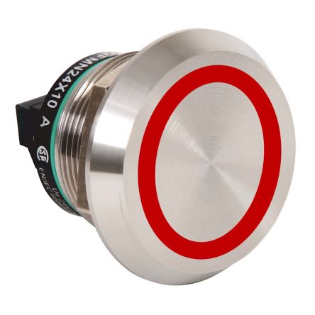Allen Bradley 800K Series Illuminated Push Button Switch, Momentary, Flush, Panel, 22 mm Cutout, SPST, Red LED, IP68,