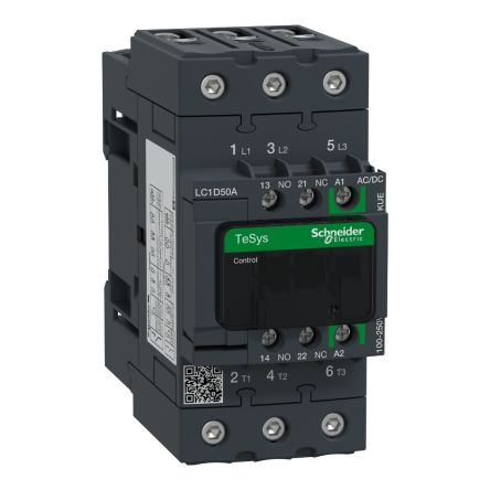 Schneider Electric TeSys D Contactor, 230V ac Coil, 3-Pole, 50 A, 22 kW 250V, 3 NO, 690V ac
