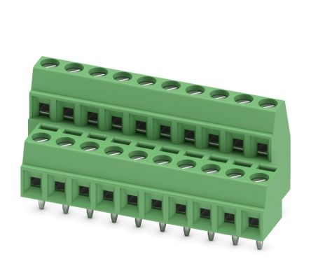 Phoenix Contact MKKDS 1/10-3.81 Series PCB Terminal Block, 10-Contact, 3.81 mm Pitch, 2 Row, 1708110