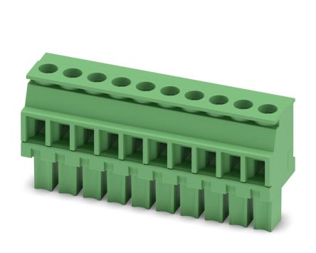 Phoenix Contact MCVW 1.5/10-ST-3.81 Series Pluggable Terminal Block, 10-Contact, 3.81 mm Pitch, 1 Row