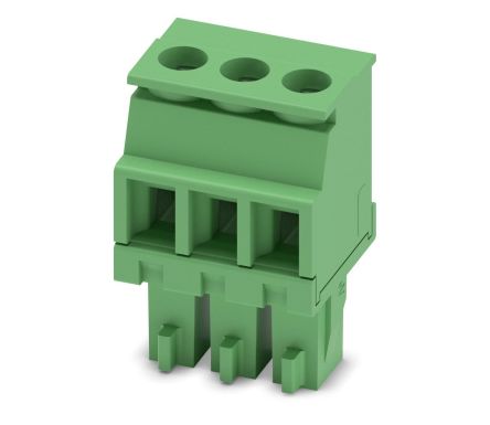 Phoenix Contact MCVR 1.5/3-ST-3.81 Series Pluggable Terminal Block, 3-Contact, 3.81 mm Pitch, 1 Row