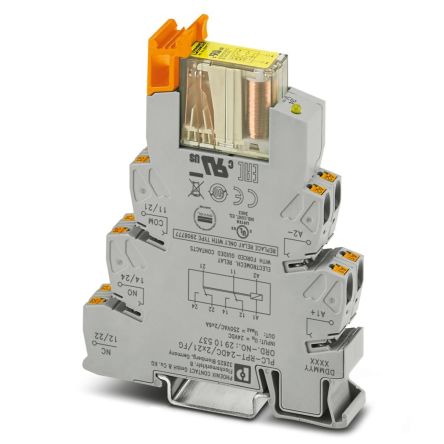 Phoenix Contact PLC-RPT Series Interface Relay, DIN Rail, 24V dc Coil, DPDT, 30mA