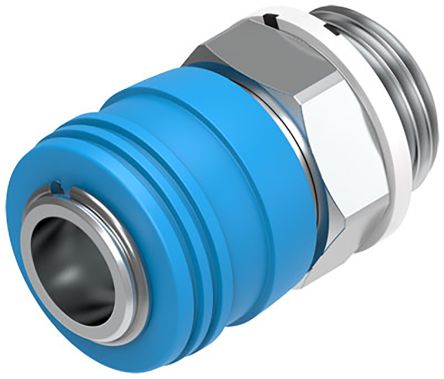 Festo Brass Pneumatic Quick Connect Coupling, 1/2 in Male G 10mm
