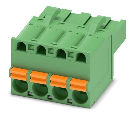 Phoenix Contact FKCT 2.5/4-ST Series Pluggable Terminal Block, 4-Contact, 5.08 mm Pitch, 1 Row, 1909236