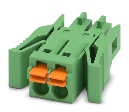 Phoenix Contact FMC 1.5/2-ST-3.5-RF Series Pluggable Terminal Block, 2-Contact, 3.5 mm Pitch, 1 Row, 1952021