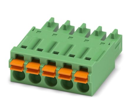 Phoenix Contact FMC 1.5/5-ST-3.81 Series Pluggable Terminal Block, 5-Contact, 3.81 mm Pitch, 1 Row