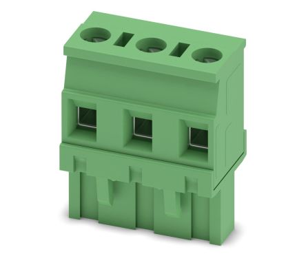 Phoenix Contact GMVSTBR 2.5/3-ST-7.62 Series Pluggable Terminal Block, 3-Contact, 7.62 mm Pitch, 1 Row