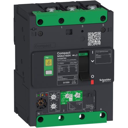 Schneider Electric, ComPact, Compact NSXm Molded Case Circuit Breaker 3-Pole 25A, Breaking Capacity 70 kA, DIN Rail