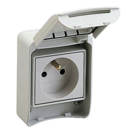 Schneider Electric Mureva Light Grey 1 Gang Electrical Socket, 10A, 16 A, French