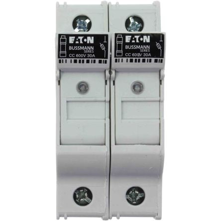 Eaton 30A Rail Mount Fuse Holder, 2P-Pole, 600V ac