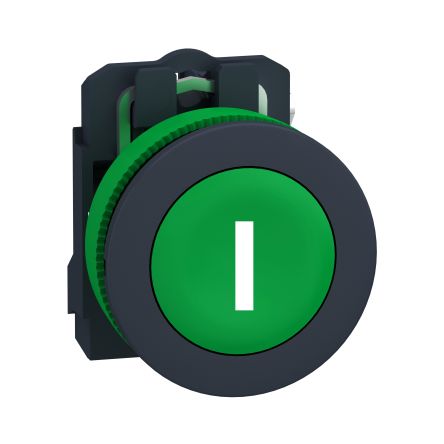 Schneider Electric XB5 Series Push Button Switch, Spring Return, Panel, 30 mm Cutout, SPST, Green LED, IP69