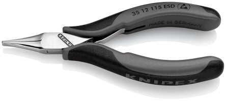 Knipex 35 12 1-Piece Flat Nose Plier, 115mm Overall, 22.5mm Jaw ESD Safe