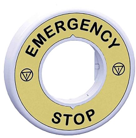 Schneider Electric Illuminated Marked Legend Ring for Use with Emergency Stop Mushroom Head Push Button