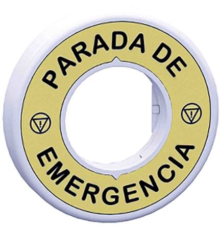 Schneider Electric Illuminated Marked Legend Ring for Use with Emergency Stop Mushroom Head Push Button