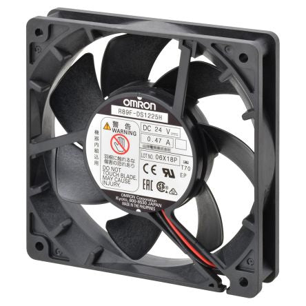 Omron R89F Series Axial Fan, 24V dc, 1.24 m³/min, 1.92 W, 80 mA Max 25 mm 92mm 92 mm