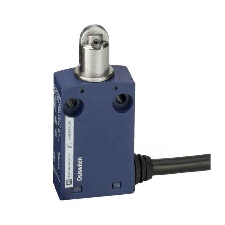 Telemecanique Sensors XCMN Series Roller Plunger Limit Switch, 1 NO/1 NC, IP65, Plastic Housing, 240V ac, 1.5A