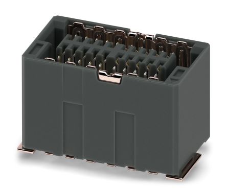 Phoenix Contact FP 0.8/20-FV-SH Series Right Angle Surface PCB Socket, 20-Contact, 2 Row, 0.8 mm Pitch Solder