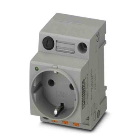 Phoenix Contact Germany Mains Socket Grey, 16A, DIN Rail Polyamide, 250V, Push-in