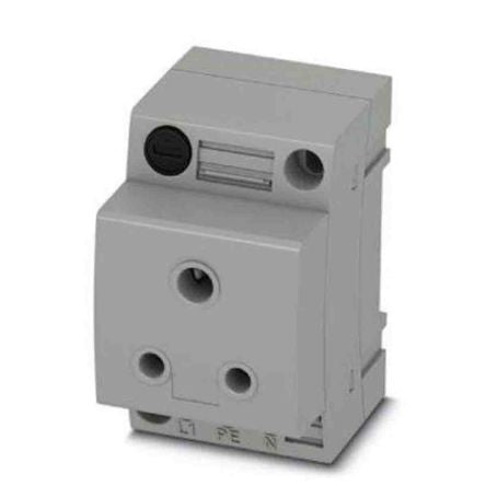 Phoenix Contact Mains Socket Grey, 6A, DIN Rail Polyamide, 250V, Screw