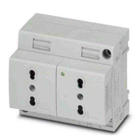 Phoenix Contact Italy Mains Socket Grey, 16A, DIN Rail Polyamide, 250V, Screw