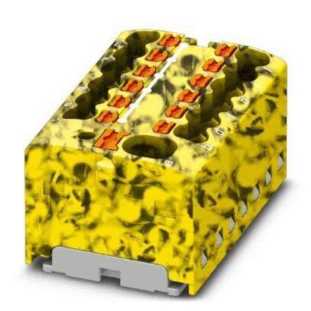 Phoenix Contact Distribution Block, 13 Way, 450V, 17.5A, Yellow, Black